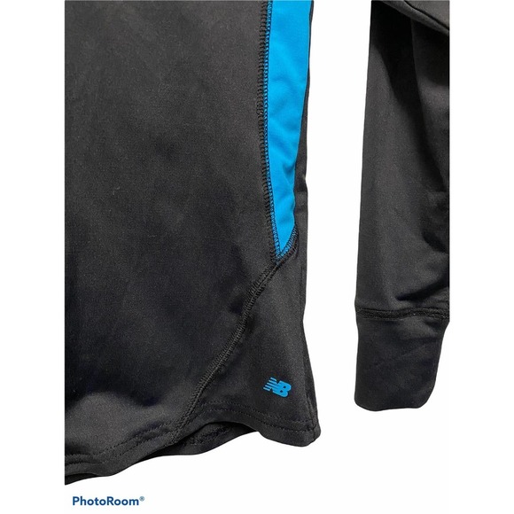 New Balance Kids Jacket Black Turquoise Girls M 7/8 Sports Thin - Picture 7 of 8